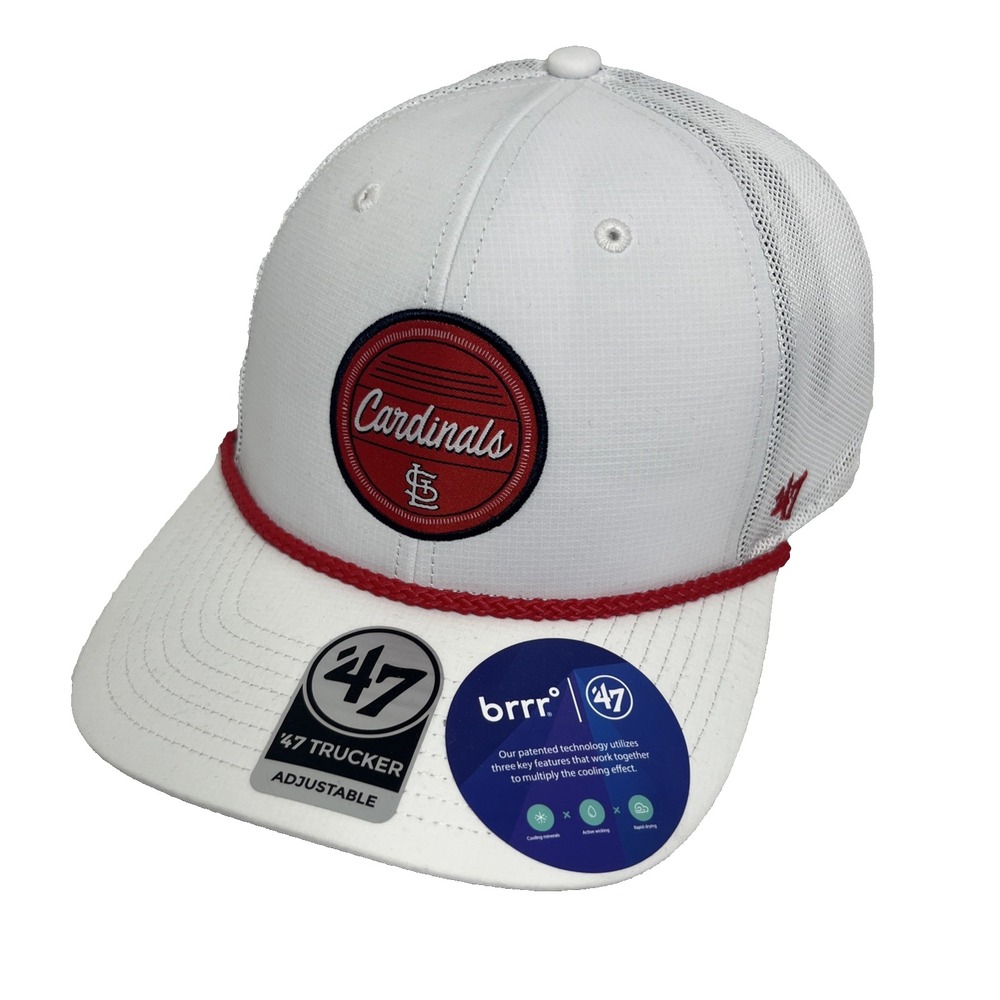 NWT St Louis Cardinals Patch Hat White Brrr Fairway 47 Trucker Snapback Cap MLB